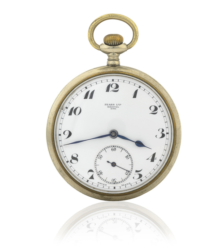 Reloj de bolsillo con números de estilo Breguet, alrededor de la década de 1910.